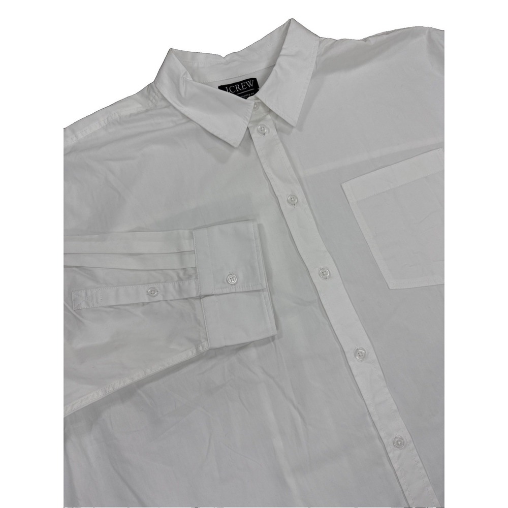 J. Crew Shirt Women's 3XL White Oversized Fit Long Sleeve 100% Cotton NWT Preppy